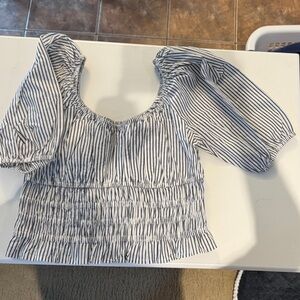 American Eagle Outfitters Black and White Striped crop Top